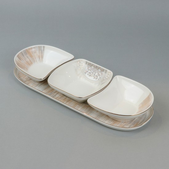 Decorative ceramic serving dish with a modern design