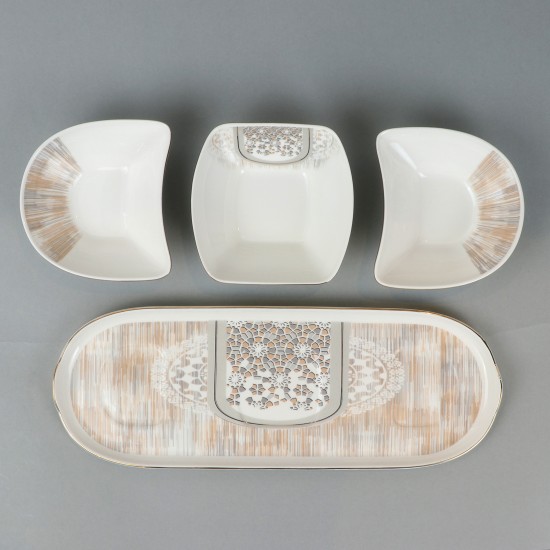 Decorative ceramic serving dish with a modern design