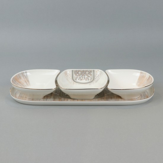 Decorative ceramic serving dish with a modern design