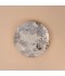 A ceramic serving dish with decorative designs and a silver finish, measuring 20.8 cm x 2.1 cm.