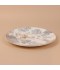 Ceramic serving dish with decorative designs and a silver finish, measuring 31 cm x 3 cm