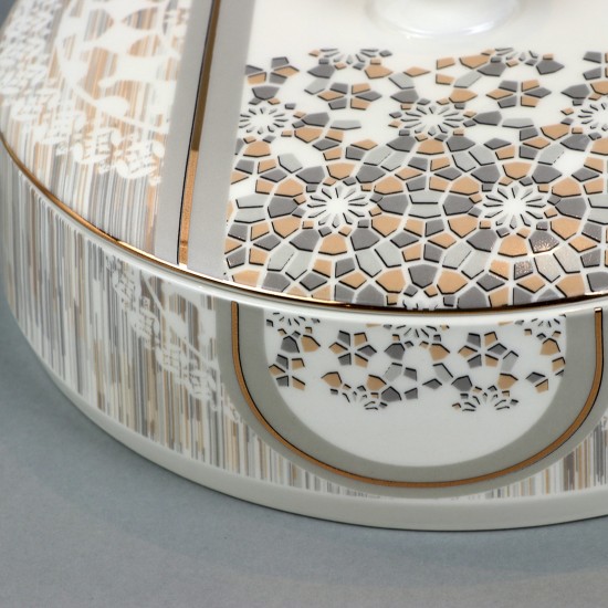Decorative serving bowl with a modern design - 10 inches