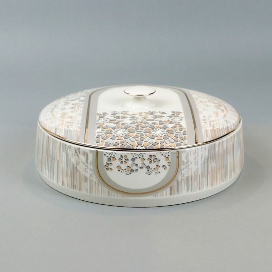Decorative serving bowl with a modern design - 10 inches