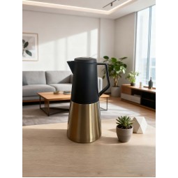 Stainless steel hospitality thermos with a distinctive design - gold and black - 1.2 liters - 2G1B100102