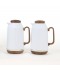 White Thermos Set with Wooden Handle - 1 Liter + 1 Liter - 2G1B200033