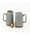 Gray Thermos Set with Wooden Handle - 1 Liter + 1 Liter - 2G1B200034
