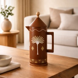 A distinctive heritage-style brown tea thermos - 1 liter - 2G1B200104 A distinctive heritage-style brown tea thermos - 1 liter - 2G1B200104