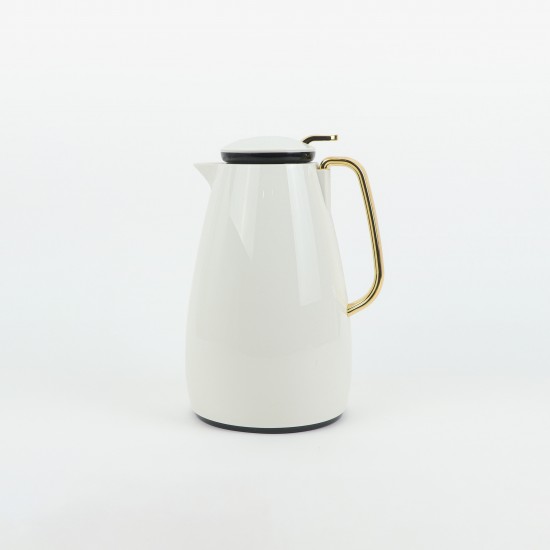 White hospitality thermos with gold handle - 1.5 liters - 2G1B200130 White hospitality thermos with gold handle - 1.5 liters - 2G1B200130