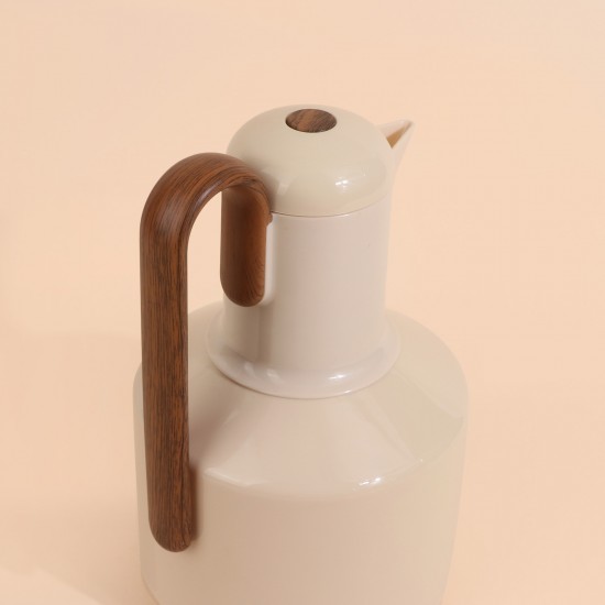 Beige hospitality thermos with a unique design - push-button - 1 liter - 2G1B200258