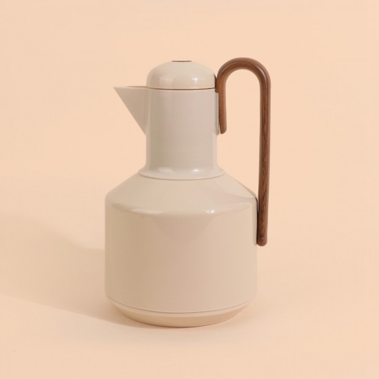 Beige hospitality thermos with a unique design - push-button - 1 liter - 2G1B200258