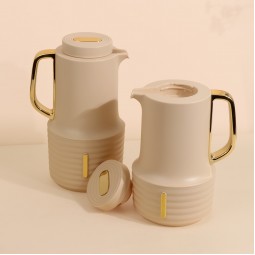 Elegant Thermos Set - Beige - 1 Liter + 0.6 Liter Capacity - 2G1BB200067 Elegant Thermos Set - Beige - 1 Liter + 0.6 Liter Capacity - 2G1BB200067