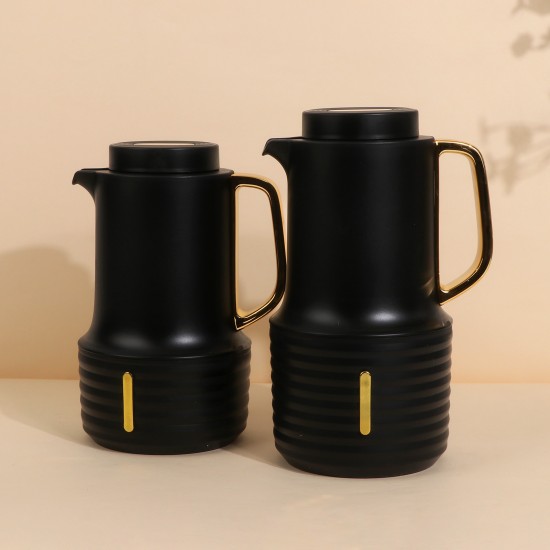 طقم ترامس بتصميم انيق - اسود - سعة 1 لتر + 0.6 لتر - 2G1BB200068