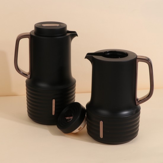 طقم ترامس بتصميم انيق - اسود - سعة 1 لتر + 0.6 لتر - 2G1BB200071