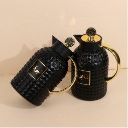طقم ترامس بتصميم مميز - رمادي - 1 لتر + 1 لتر - ضغاط - 2G1BB200089