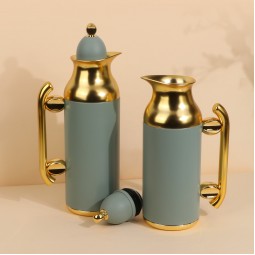 طقم ترامس قهوة وشاي بتصميم مميز-سعة 1 لتر + 0.7 لتر -ضغاط - 2G1BB200163