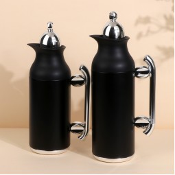 طقم ترامس قهوة وشاي بتصميم مميز - اسود - سعة 1 لتر + 0.7 لتر -ضغاط - 2G1BB200167