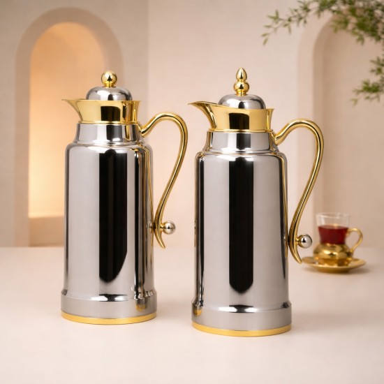 Luxury Hospitality Thermos Set for Coffee and Tea - 1 Liter + 1 Liter Capacity - 2G1BB200202 Luxury Hospitality Thermos Set for Coffee and Tea - 1 Liter + 1 Liter Capacity - 2G1BB200202