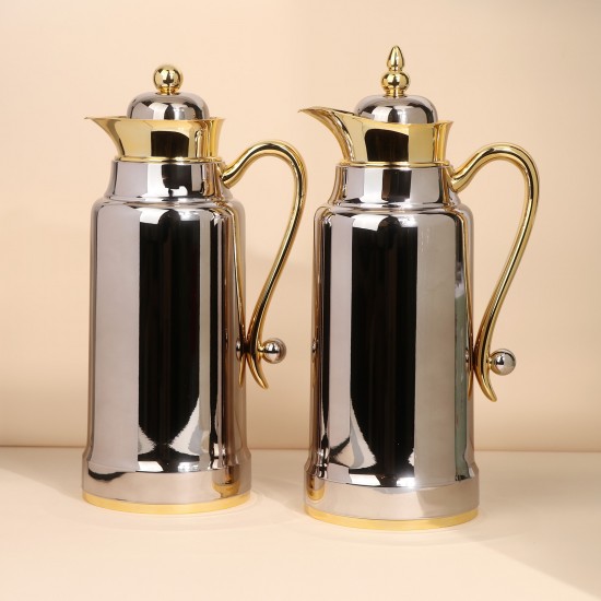 Luxury Hospitality Thermos Set for Coffee and Tea - 1 Liter + 1 Liter Capacity - 2G1BB200202 Luxury Hospitality Thermos Set for Coffee and Tea - 1 Liter + 1 Liter Capacity - 2G1BB200202