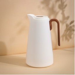 Premium hospitality thermos with wooden handle - push-button - 1 liter capacity - 2G1BB200219