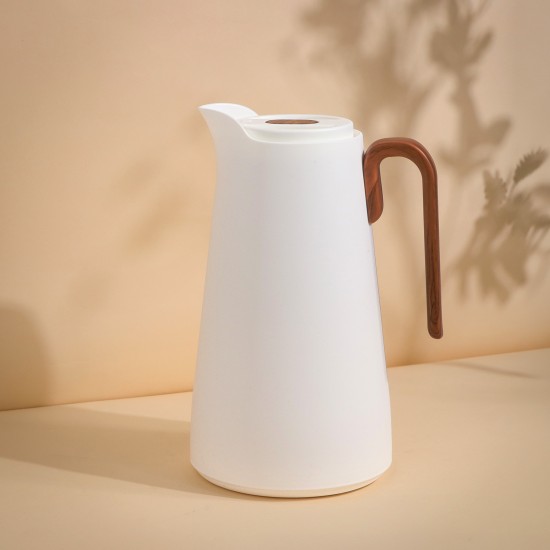 Premium hospitality thermos with wooden handle - push-button - 1 liter capacity - 2G1BB200219