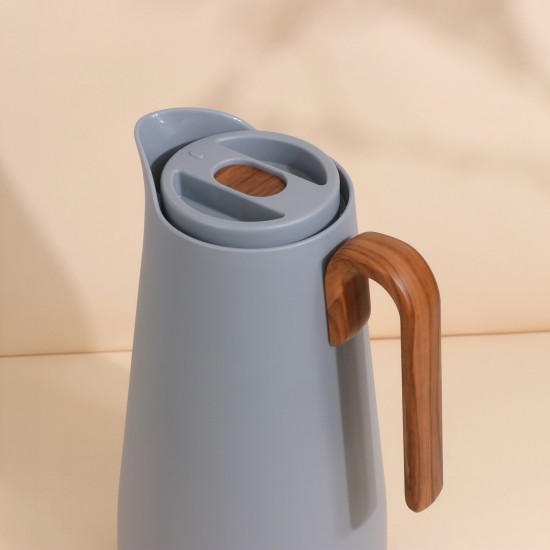 Premium hospitality thermos with wooden handle - push-button - 1 liter capacity - 2G1BB200220 Premium hospitality thermos with wooden handle - push-button - 1 liter capacity - 2G1BB200220