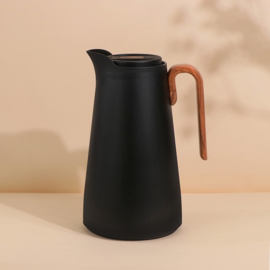 Premium hospitality thermos with wooden handle - push-button - 1 liter capacity - 2G1BB200224