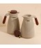 Coffee and tea thermos set with wooden handle - 1 liter + 1 liter capacity - 2S1B200003