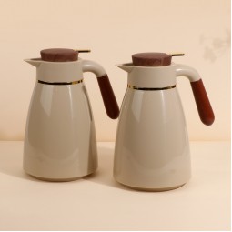 Coffee and tea thermos set with wooden handle - 1 liter + 1 liter capacity - 2S1B200003