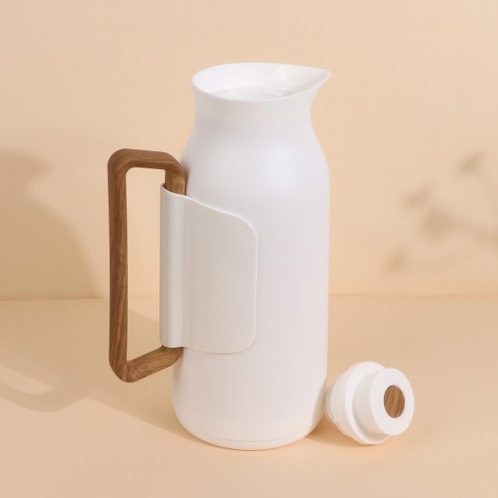 A uniquely designed hospitality thermos with a wooden handle - push-button - 1 liter - 2S1B2000072