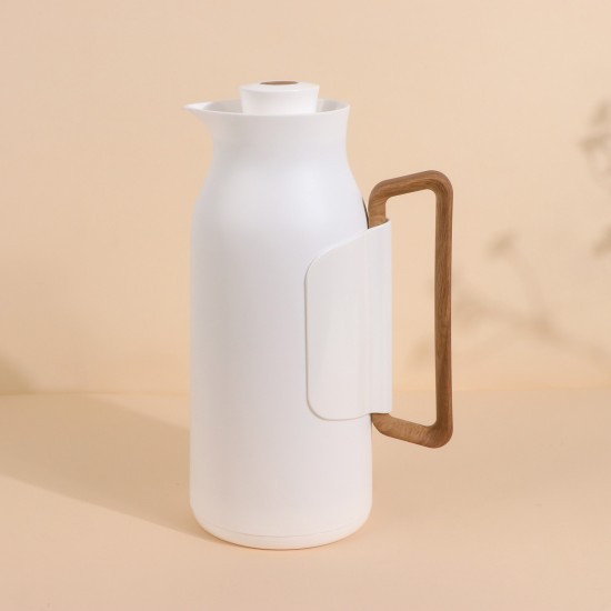 A uniquely designed hospitality thermos with a wooden handle - push-button - 1 liter - 2S1B2000072