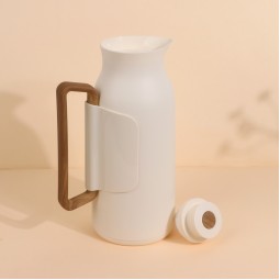 A uniquely designed hospitality thermos with a wooden handle - push-button - 1 liter - 2S1B2000073