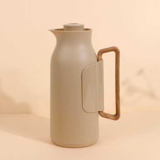 A uniquely designed hospitality thermos with a wooden handle - push-button - 1 liter - 2S1B2000074