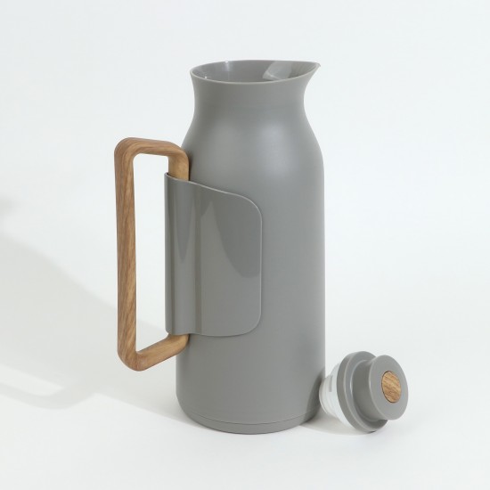 A uniquely designed hospitality thermos with a wooden handle - push-button - 1 liter - 2S1B2000075