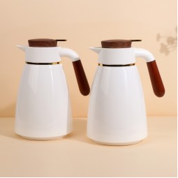 Coffee and tea thermos set with wooden handle - 1 liter + 1 liter capacity - 2S1B200126