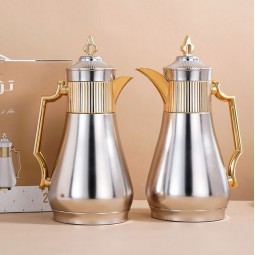طقم ترامس قهوة وشاي بتصميم انيق- 1 لتر + 1 لتر -ضغاط - 2S1BB100114