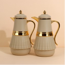 Coffee and tea thermos set, 1 liter + 1 liter capacity - with pump - 2S1BB100116