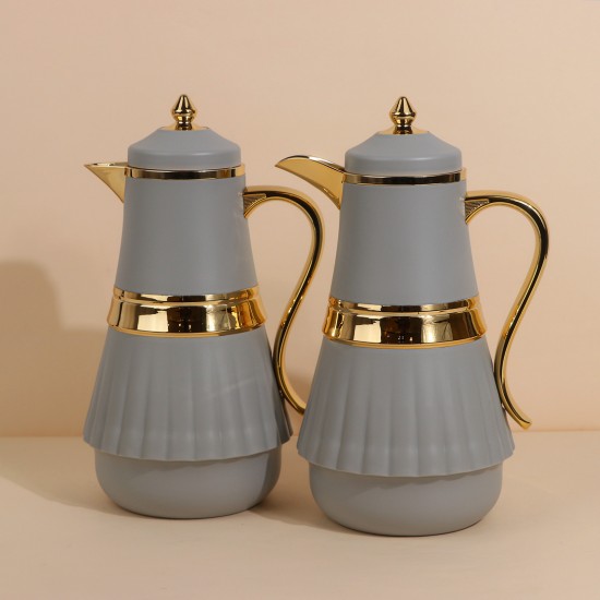 Coffee and tea thermos set, 1 liter + 1 liter capacity - with pump - 2S1BB100119