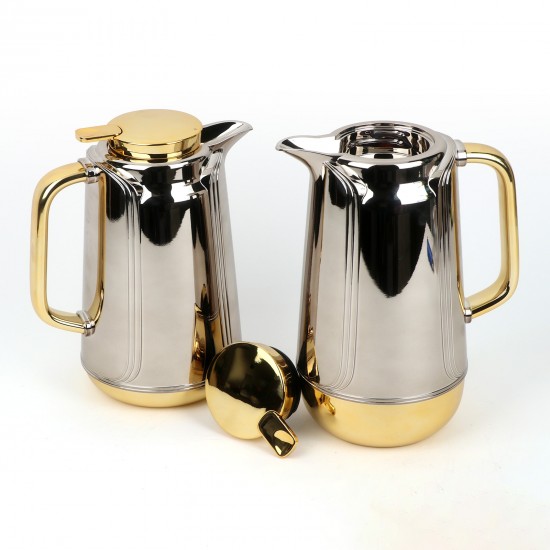 Uniquely designed coffee and tea thermos set - 1 liter + 0.7 liter capacity - with a pump - 2S1BB200027 Uniquely designed coffee and tea thermos set - 1 liter + 0.7 liter capacity - with a pump - 2S1BB200027