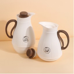 Thermos set with the phrase "Coffee and Tea" and wooden handle - 1 liter + 0.5 liter capacity - 2S1BB200029