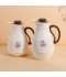 Thermos set with the phrase "Coffee and Tea" and wooden handle - 1 liter + 0.5 liter capacity - 2S1BB200029