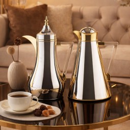 Luxury Coffee and Tea Thermos Set - 1 Liter + 0.7 Liter Capacity - Push-Button - 2S1UU100069 Luxury Coffee and Tea Thermos Set - 1 Liter + 0.7 Liter Capacity - Push-Button - 2S1UU100069
