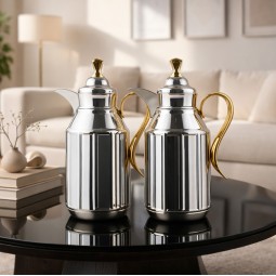 طقم ترامس قهوة وشاي بتصميم فاخر - سعة 1 لتر + 1 لتر - 2S1UU100071