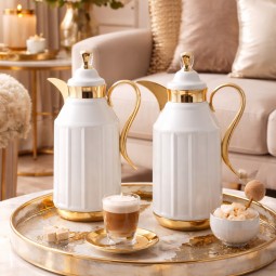 طقم ترامس قهوة وشاي بتصميم فاخر - سعة 1 لتر + 1 لتر - 2S1UU100073