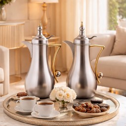 Luxury design coffee and tea thermos set - 1 liter + 1 liter capacity - 2S1UU100074 Luxury design coffee and tea thermos set - 1 liter + 1 liter capacity - 2S1UU100074