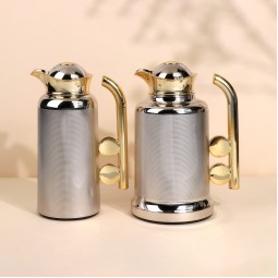 طقم ترامس قهوة وشاي بتصميم أنيق - سعة 1 لتر + 0.7 لتر -ضغاط - 2S1UU100126