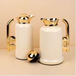 Stylish coffee and tea thermos set - 1 liter + 0.7 liter capacity - with push-button - 2S1UU00127