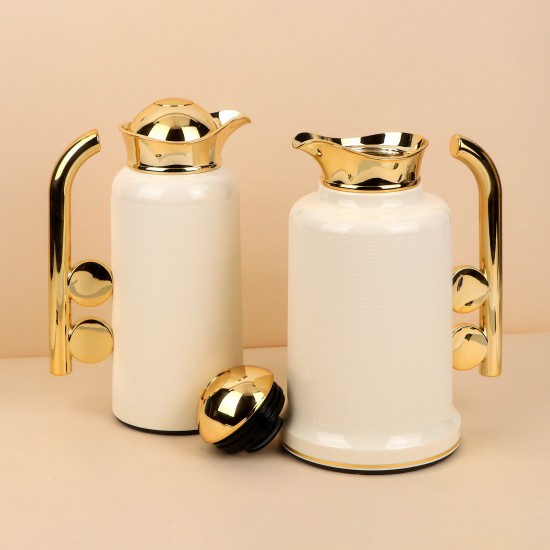 Stylish coffee and tea thermos set - 1 liter + 0.7 liter capacity - with push-button - 2S1UU00127 Stylish coffee and tea thermos set - 1 liter + 0.7 liter capacity - with push-button - 2S1UU00127