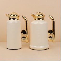 Stylish coffee and tea thermos set - 1 liter + 0.7 liter capacity - with push-button - 2S1UU00127