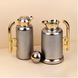 Stylish coffee and tea thermos set - 1 liter + 0.7 liter capacity - with push-button - 2S1UU100128 Stylish coffee and tea thermos set - 1 liter + 0.7 liter capacity - with push-button - 2S1UU100128