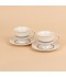 Elegant branch pattern coffee cup and saucer set – 12 pieces